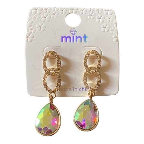 EARRINGS-SPARKLE DANGLE EARRINGS - Picture 1 of 3